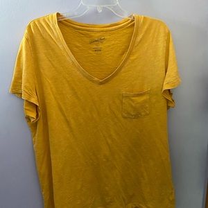 Yellow V neck T-shirt
